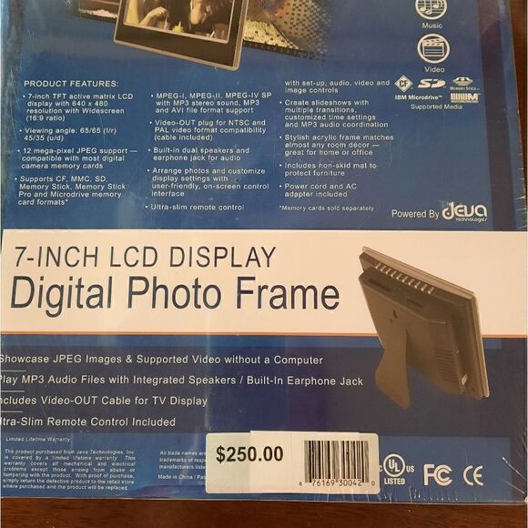 NWT  7 " LCD  DISPLAY DIGITAL  PHOTO FRAME - Picture 4 of 7